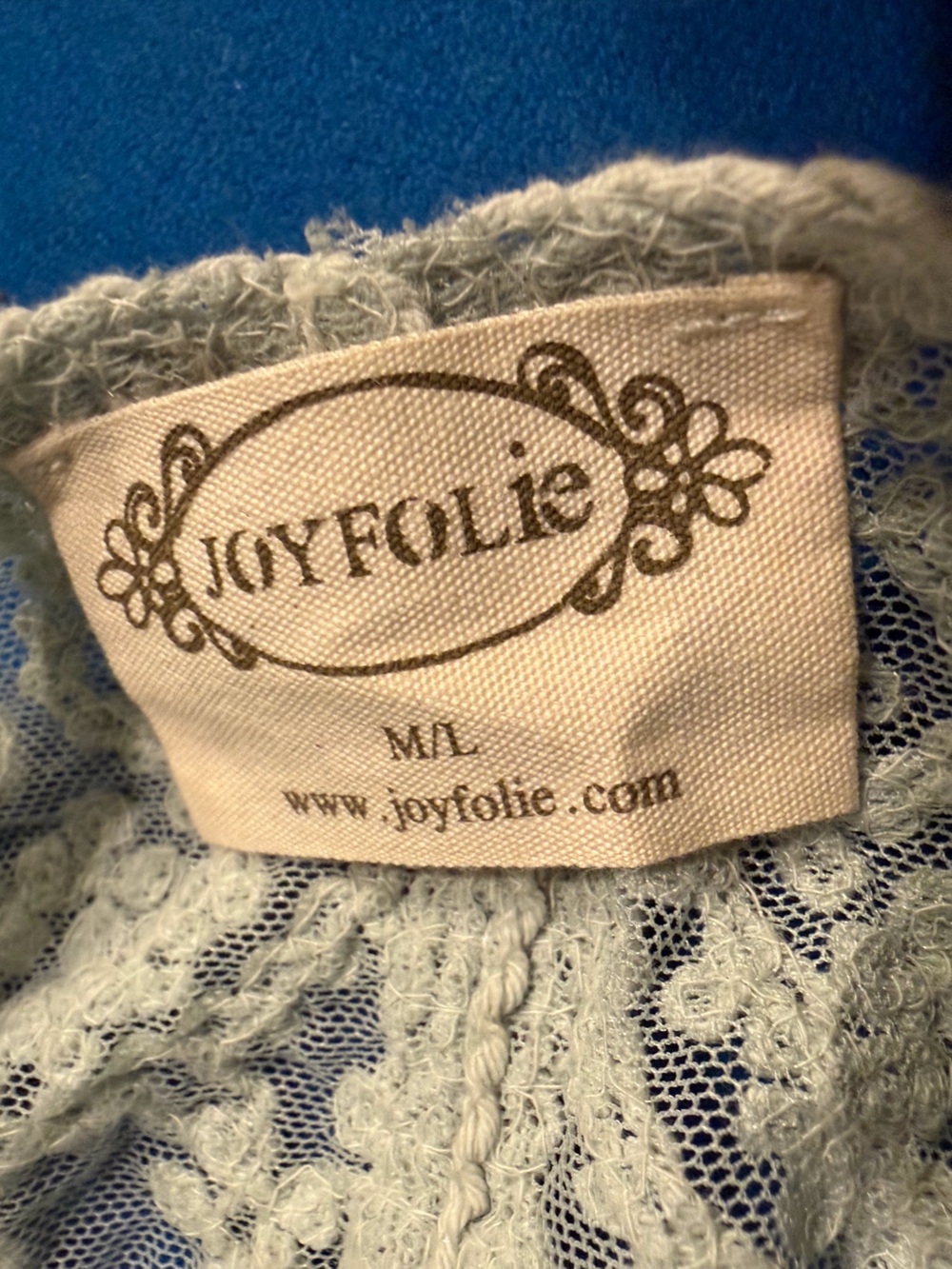 Joyfolie Light Sage Crochet Button-Front Cardigan - Picture 2 of 2